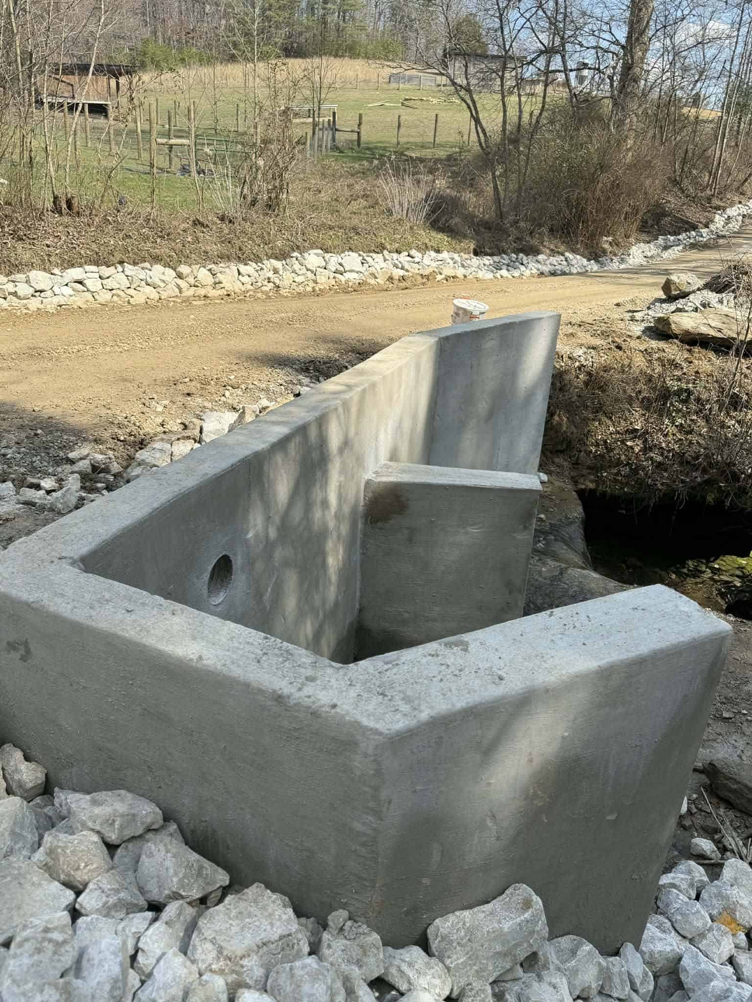 Headwall and wingwall concrete project by White Enterprises LLC